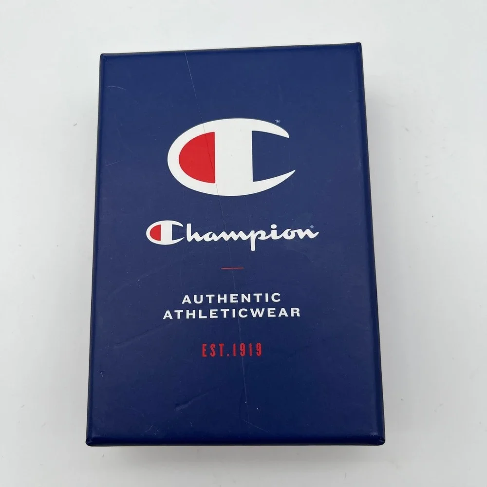 Champion Card Case Mens OS‎ Black Red CV9-0396-601 Canvas Logo Slim Wallet
